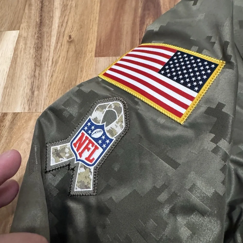Minnesota Vikings Jacket Mens M Green Camo Nike Salute To Service Bomber NWT